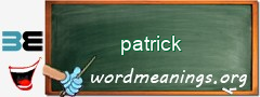 WordMeaning blackboard for patrick